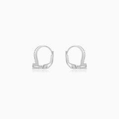 White Gold Round-Cut Drop Earrings