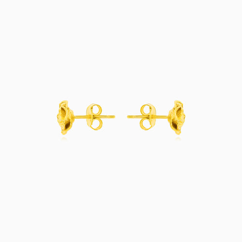 Golden Rose Stud Earrings in Yellow Gold