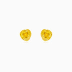 Golden Rose Stud Earrings in Yellow Gold