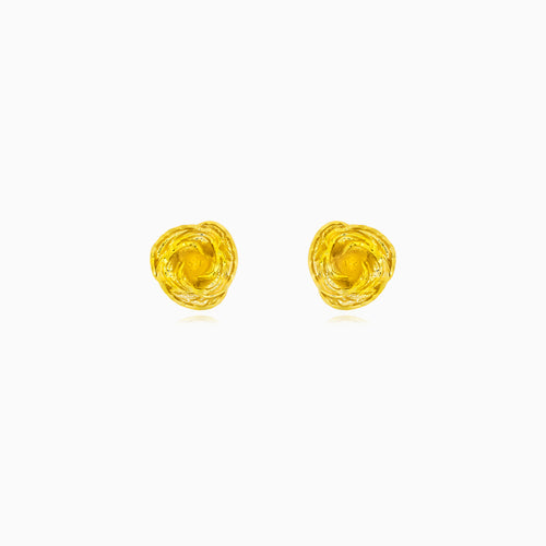 Golden Rose Stud Earrings in Yellow Gold