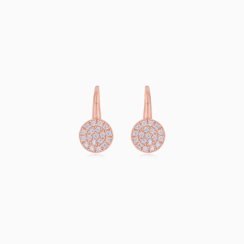 Rose Gold Pavé Disc Earrings