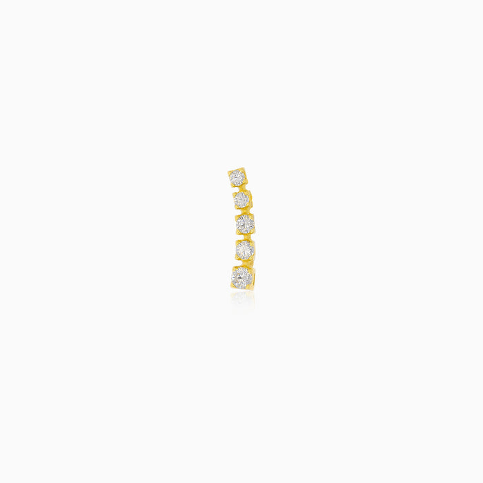 Yellow Gold Five-Stone Zirconia Ear Climber