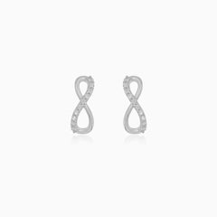 White Gold Infinity Cubic Zirconia Earrings