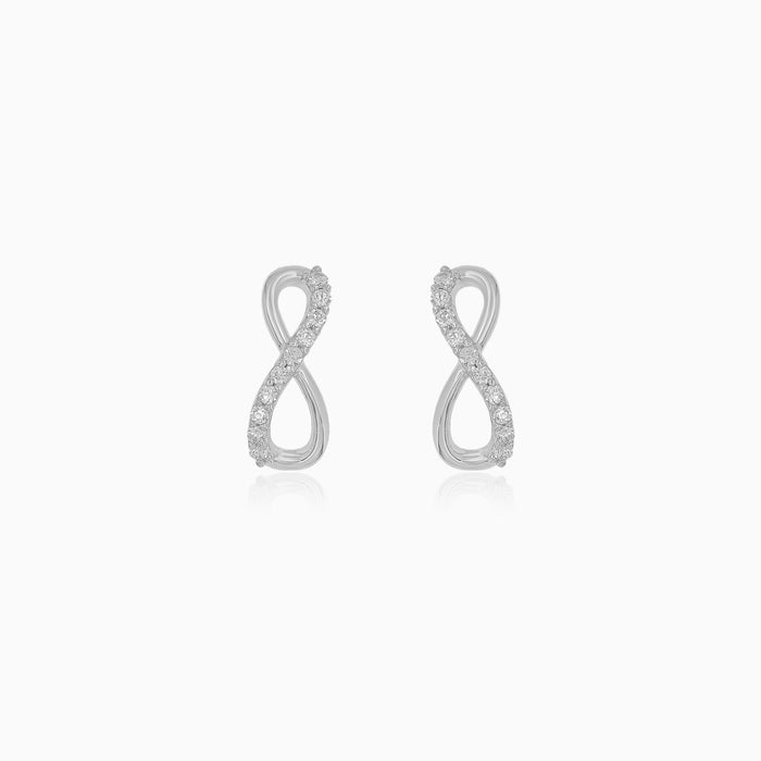 White Gold Infinity Cubic Zirconia Earrings