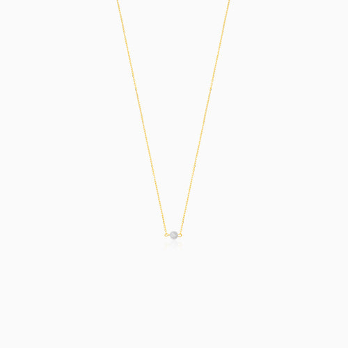 Zlatý náhrdelník s jednou perlou 3.5mm