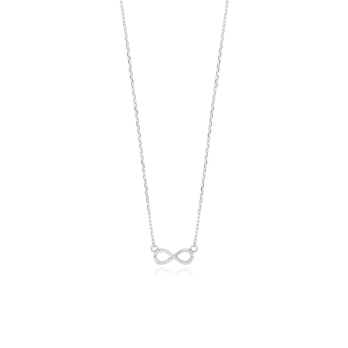 White gold infinity chain necklace