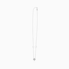 Silver Clover Station Necklace with Pendants