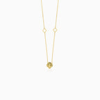 Gold Clover Motif Pendant Necklace