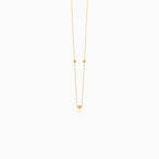 Gold Beaded Station Chain Necklace