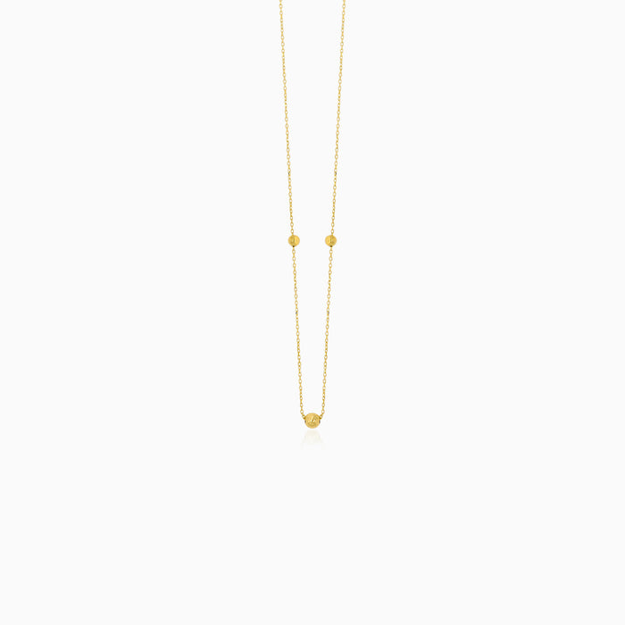 Gold Beaded Station Chain Necklace