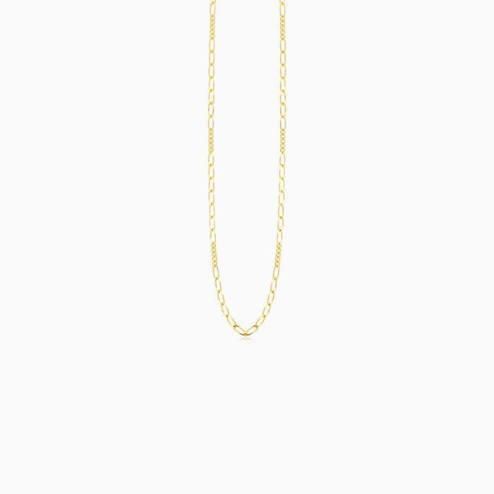 14K Yellow Gold Alternating Link Chain Necklace