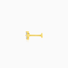 Yellow Gold Trio Cubic Zirconia Piercing