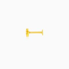 Yellow Gold Star Piercing With Cubic Zirconia