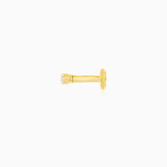 Yellow Gold Solitaire Ear Piercing