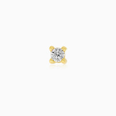 Yellow Gold Solitaire Ear Piercing