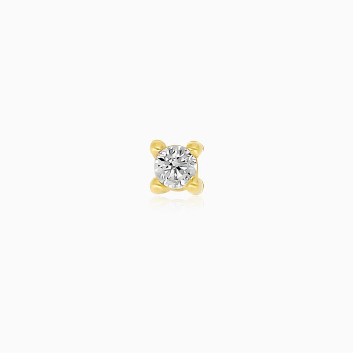 Yellow Gold Solitaire Ear Piercing