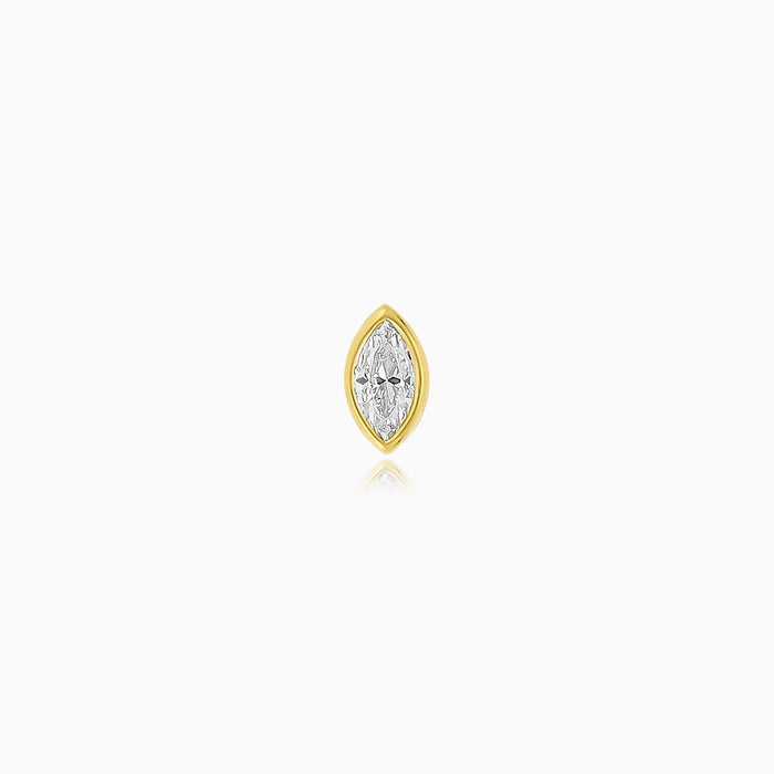 Yellow Gold Piercing with Marquise Cubic Zirconia