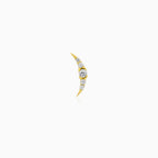 Yellow Gold Crescent Moon Zircon Piercing
