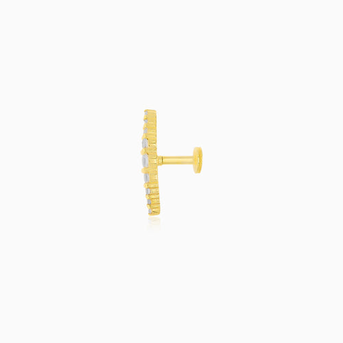 Yellow Gold Graduated Zirconia Ear Piercing