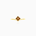 Yellow gold ring with four garnets