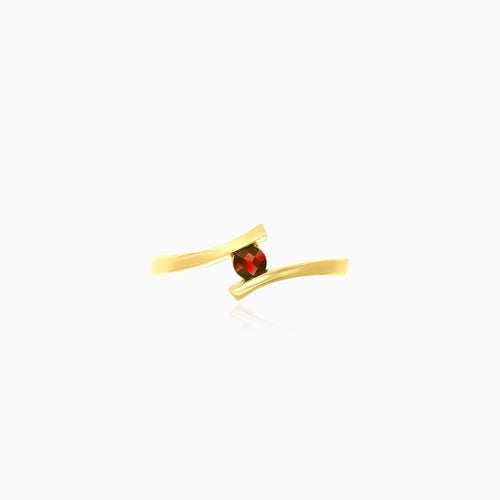 Unique garnet ring with tension setting