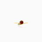 Garnet and cubic zirconia planet ring