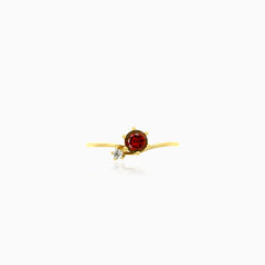 Garnet and cubic zirconia planet ring