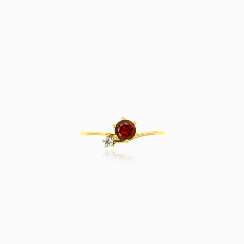 Garnet and cubic zirconia planet ring