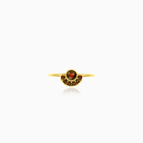 Special design garnet gold ring