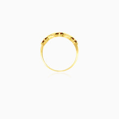 Elegant garnet and zirconia gold ring