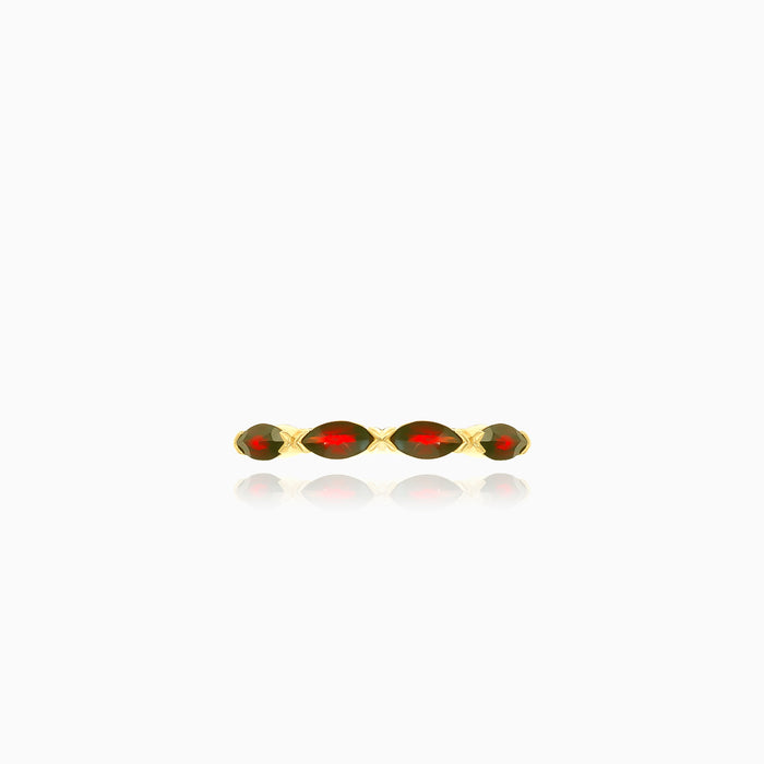 Garnet marquise-cut gold ring