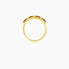 Garnet marquise-cut gold ring