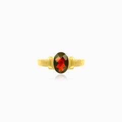 Solitaire garnet oval cut ring