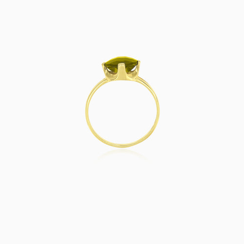 Simple cushion cut modavite gold ring