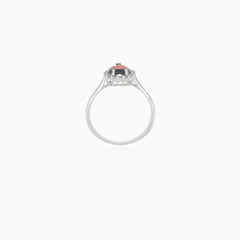 Royal white gold garnet ring