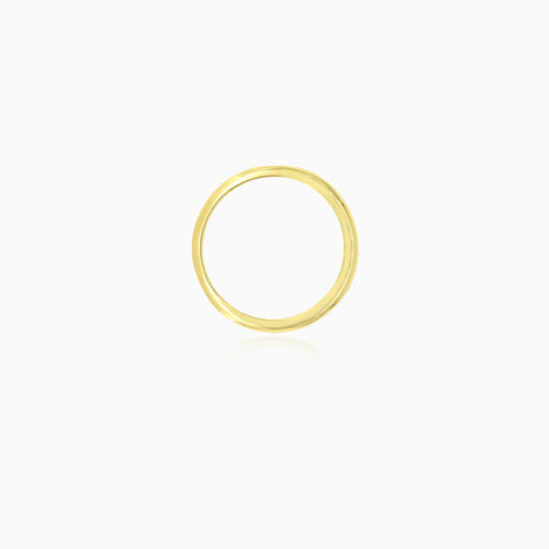 Yellow gold ring with eternity garnets in channel set