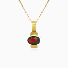 Pendentif solitaire en grenat taille ovale