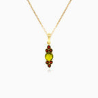 Celestial Radiance in Yellow Gold  with  Moldavite Central Stone and Garnet