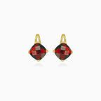 Garnet gold  elegance drop earrings