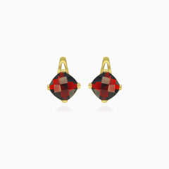 Garnet gold  elegance drop earrings