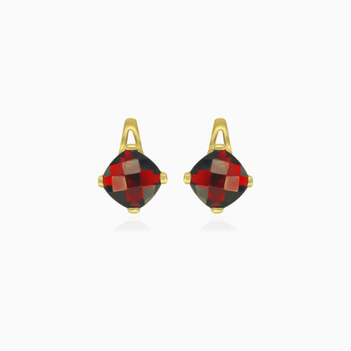 Garnet gold  elegance drop earrings