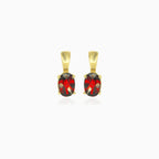 Elegant garnet oval cut drop earrings