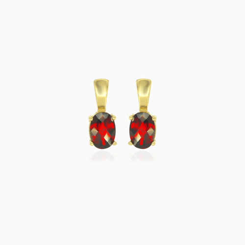 Elegant garnet oval cut drop earrings