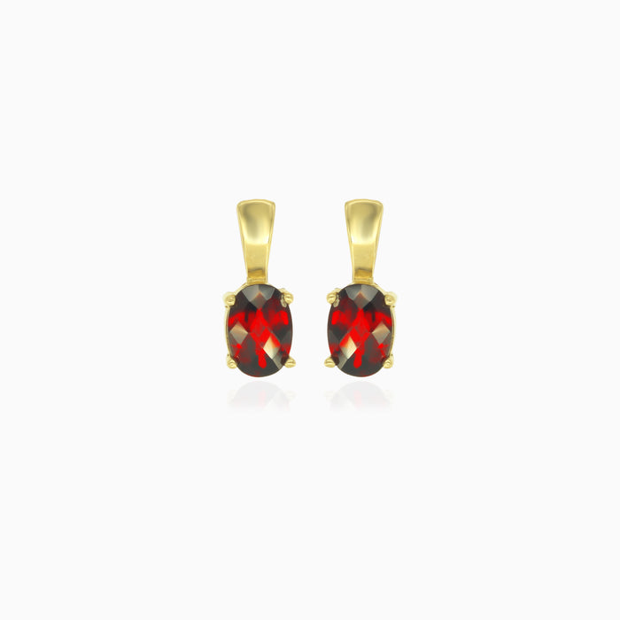 Elegant garnet oval cut drop earrings