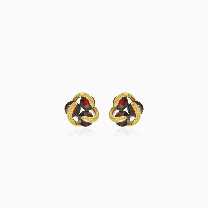 Pendientes Trío Celestial Danza con granate