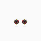 Classic round garnet stud earrings