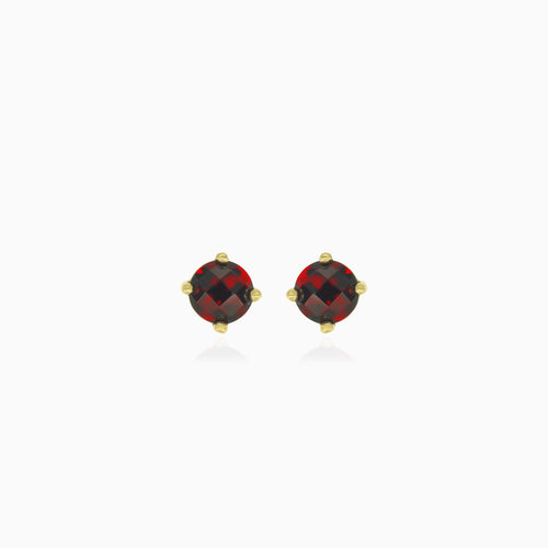 Classic round garnet stud earrings