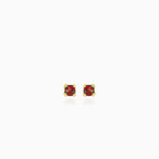 Stylish round garnet stud earrings