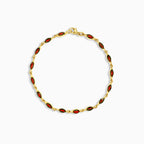 Gold bracelet with marquise garnets