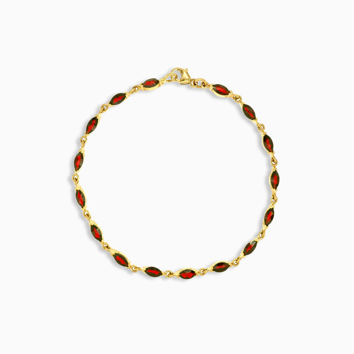 Pulsera de oro con granates marquesa